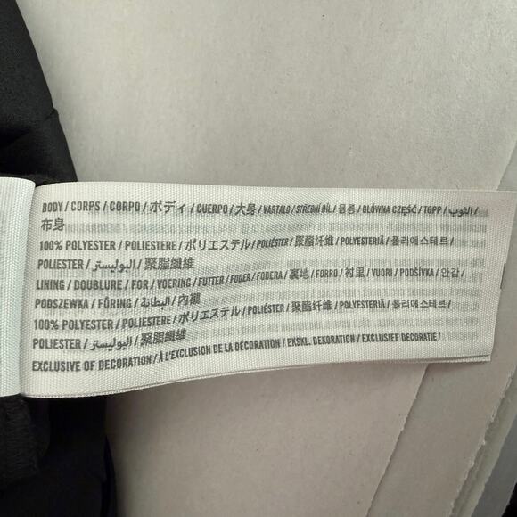 Abercrombie & Fitch Satin Mini Skirt Black Slit Skirt Y2K Clueless Style | Small - Picture 5 of 8